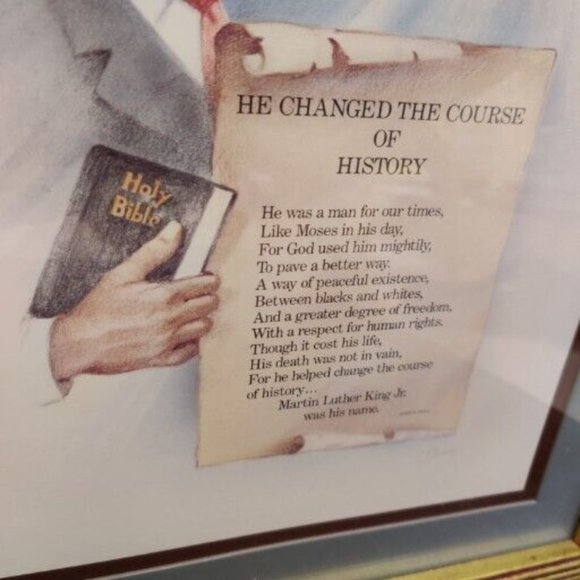 HE Changed The Course of History - Martin Luther King Artist C Downey 16x13.25" - Picture 2 of 10